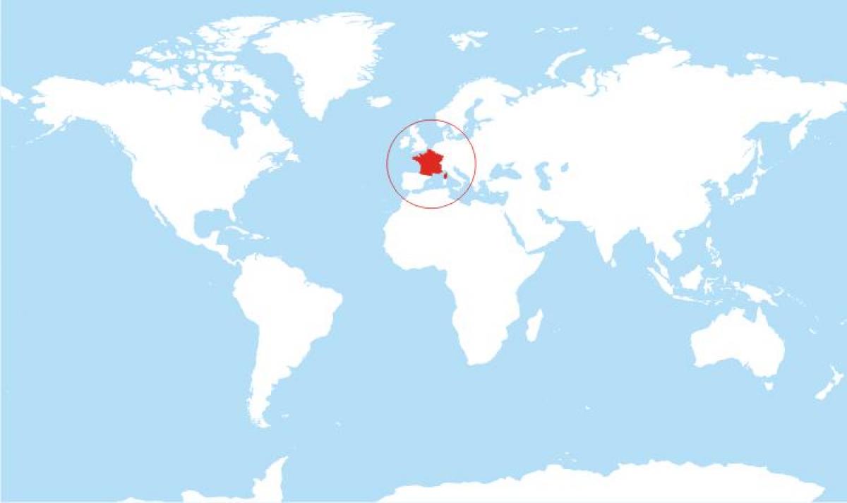 Francia en el mapa del mundo