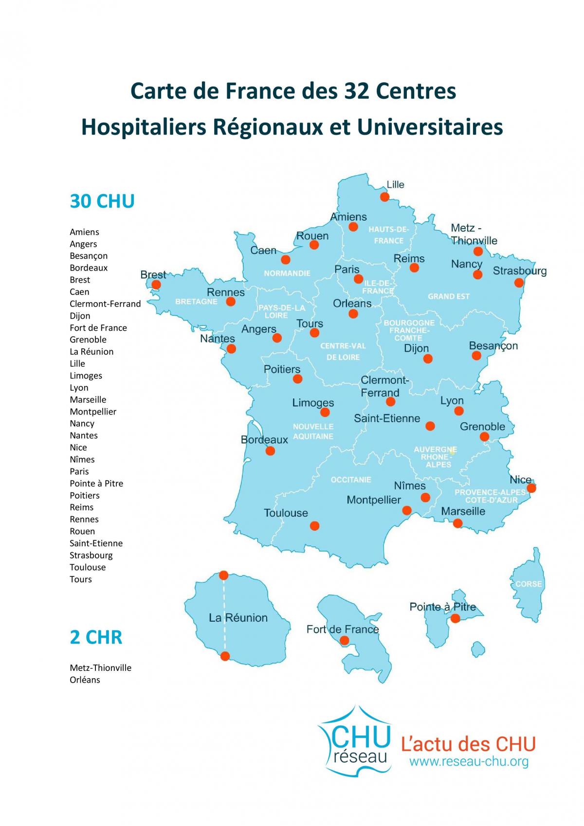 mapa de Francia hospital