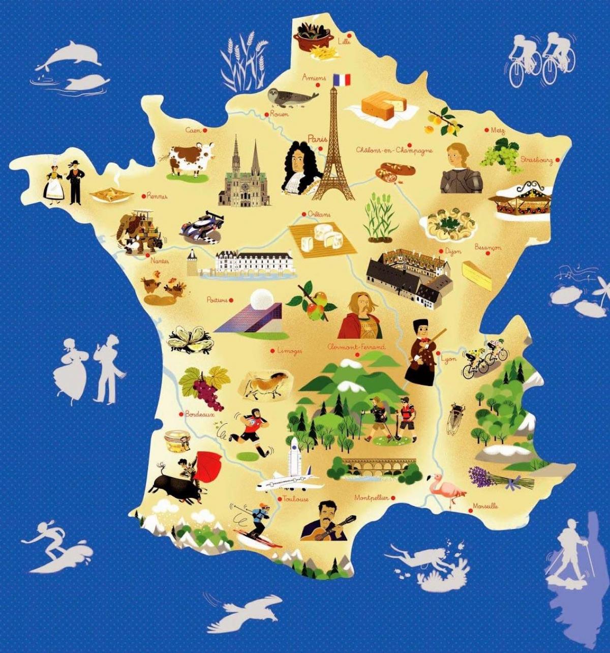 mapa de Francia de turismo