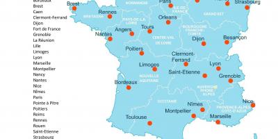 Mapa de Francia hospital