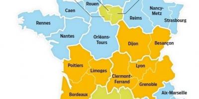 Mapa de la escuela de Francia