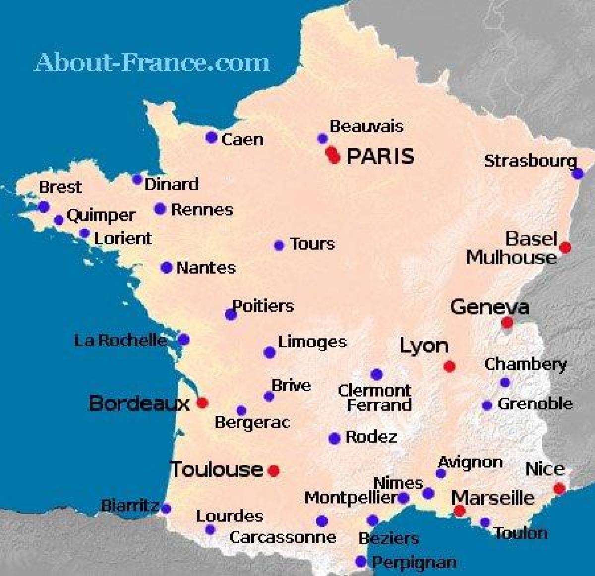 Aeropuertos En Francia Mapa 