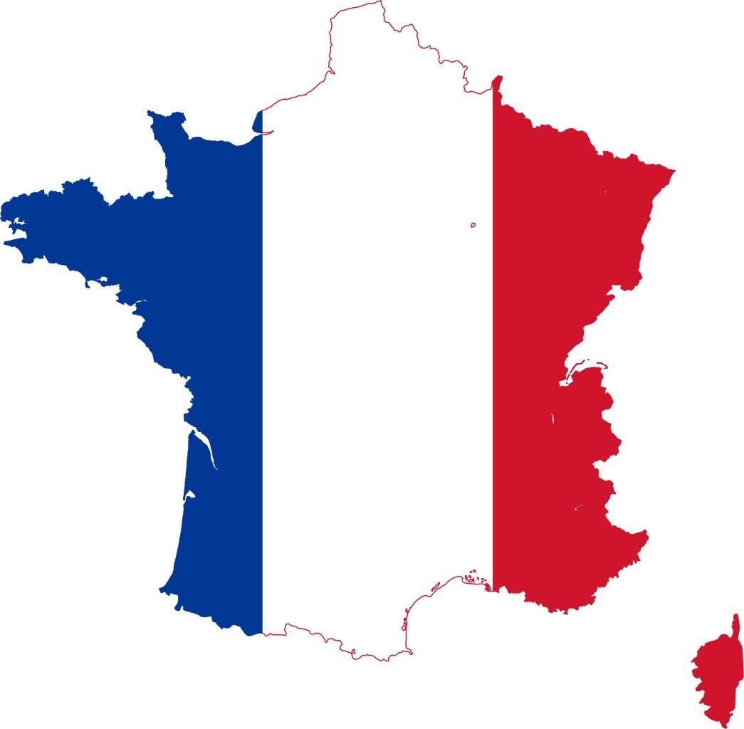 mapa de la bandera de Francia
