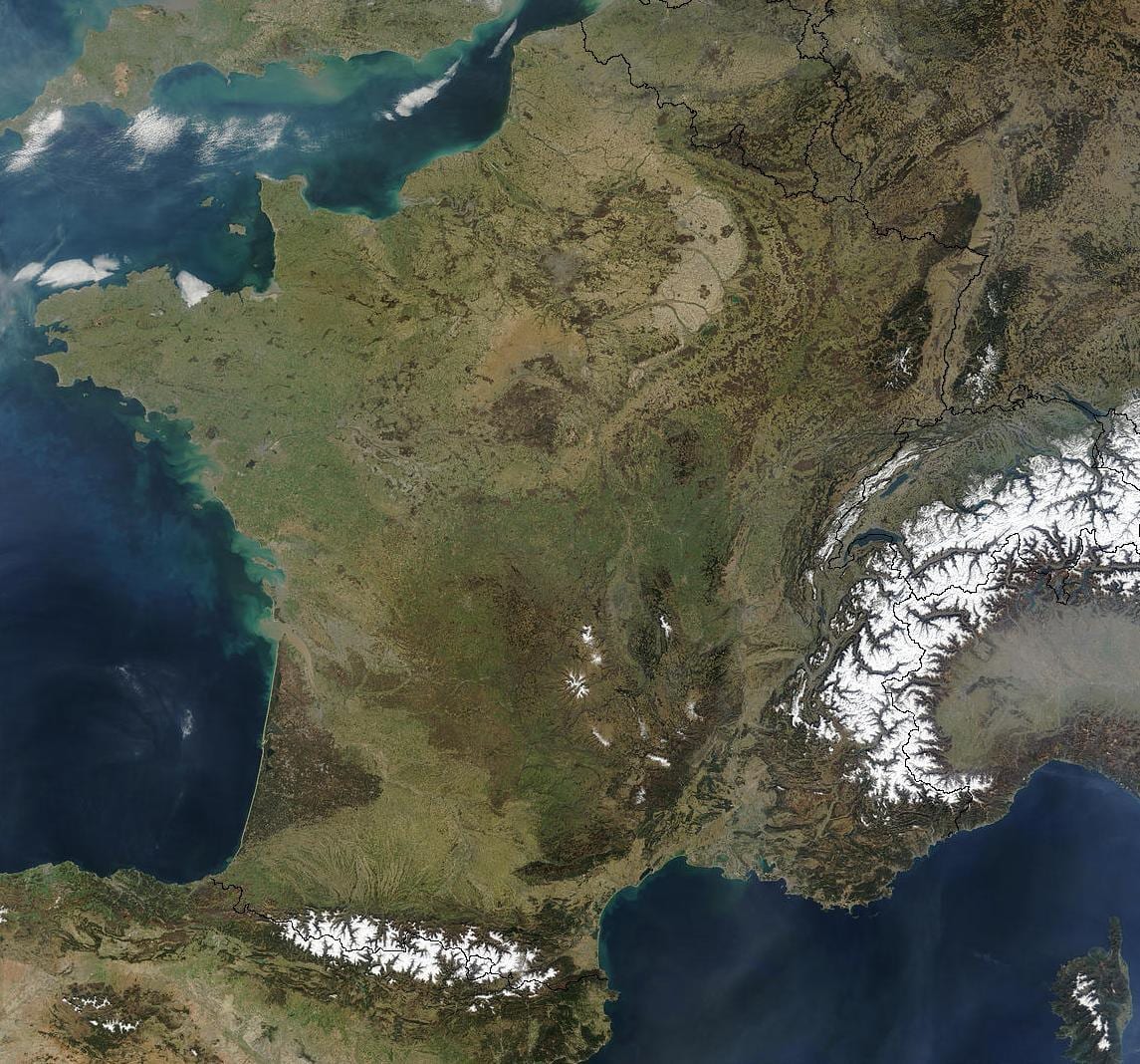 mapa de Francia satélite