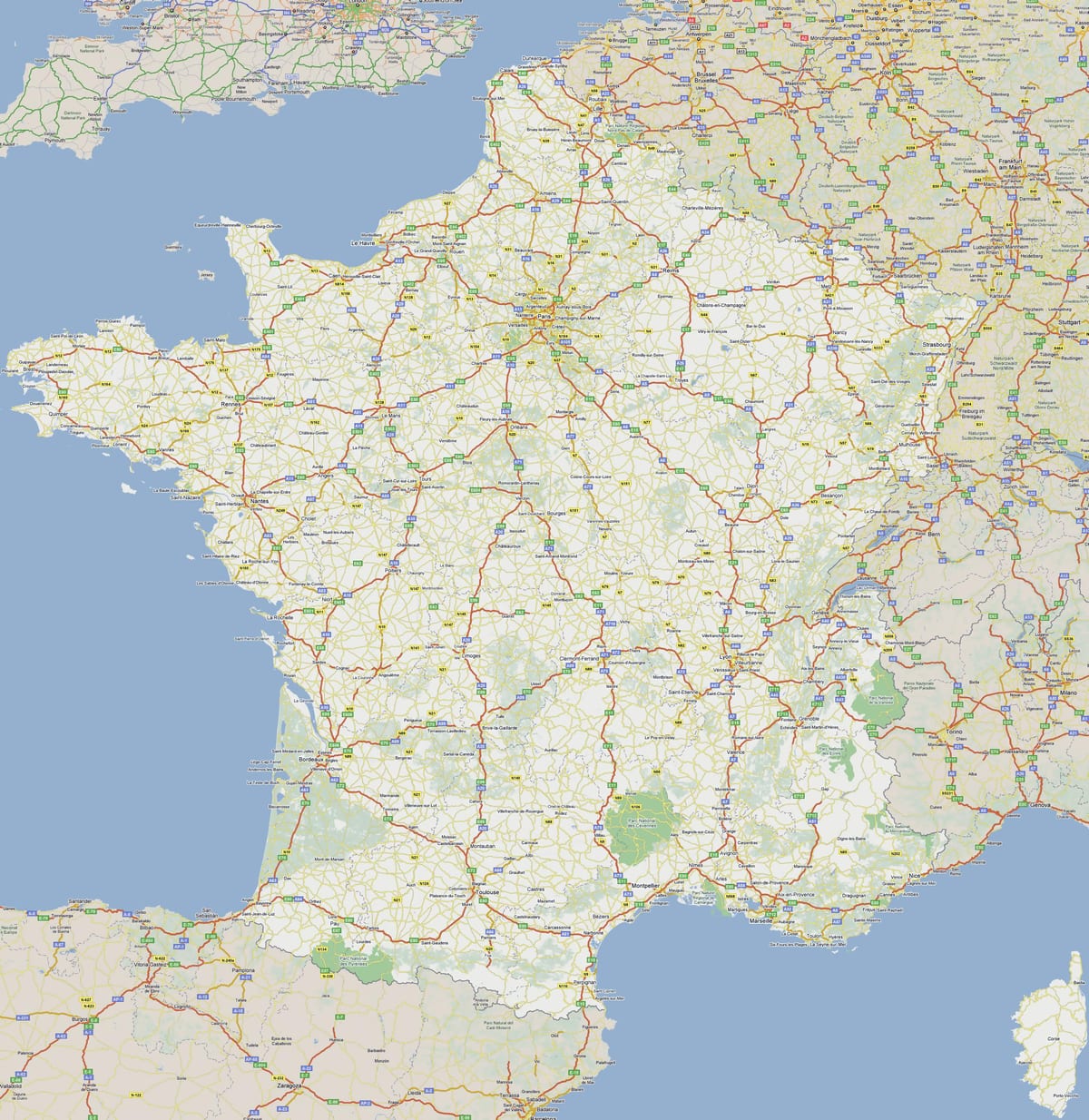 Francia mapa de carreteras de peaje