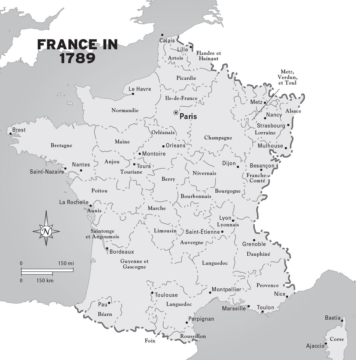mapa de Francia durante la revolución francesa