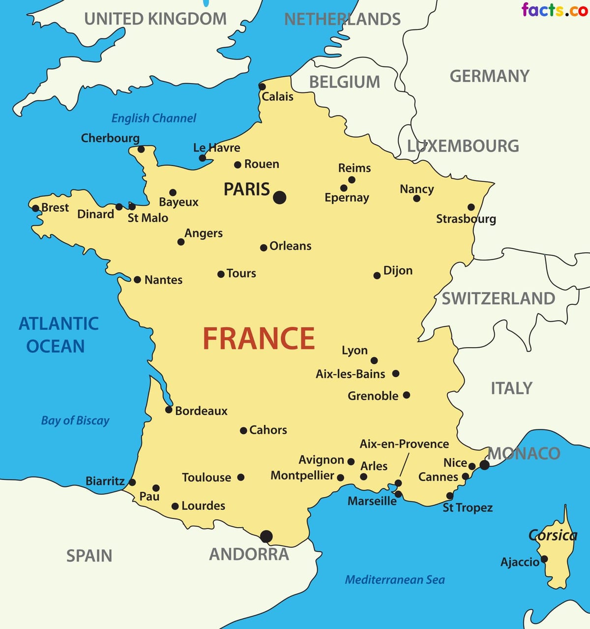 mapa de Francia para los niños