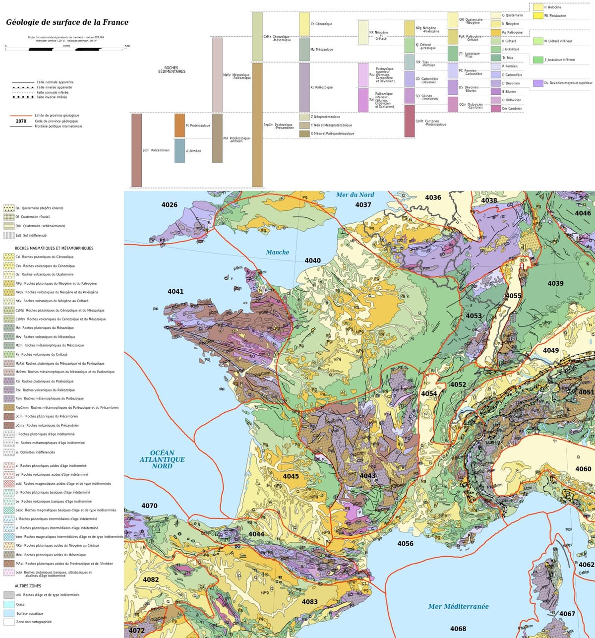 mapa de Francia geológico