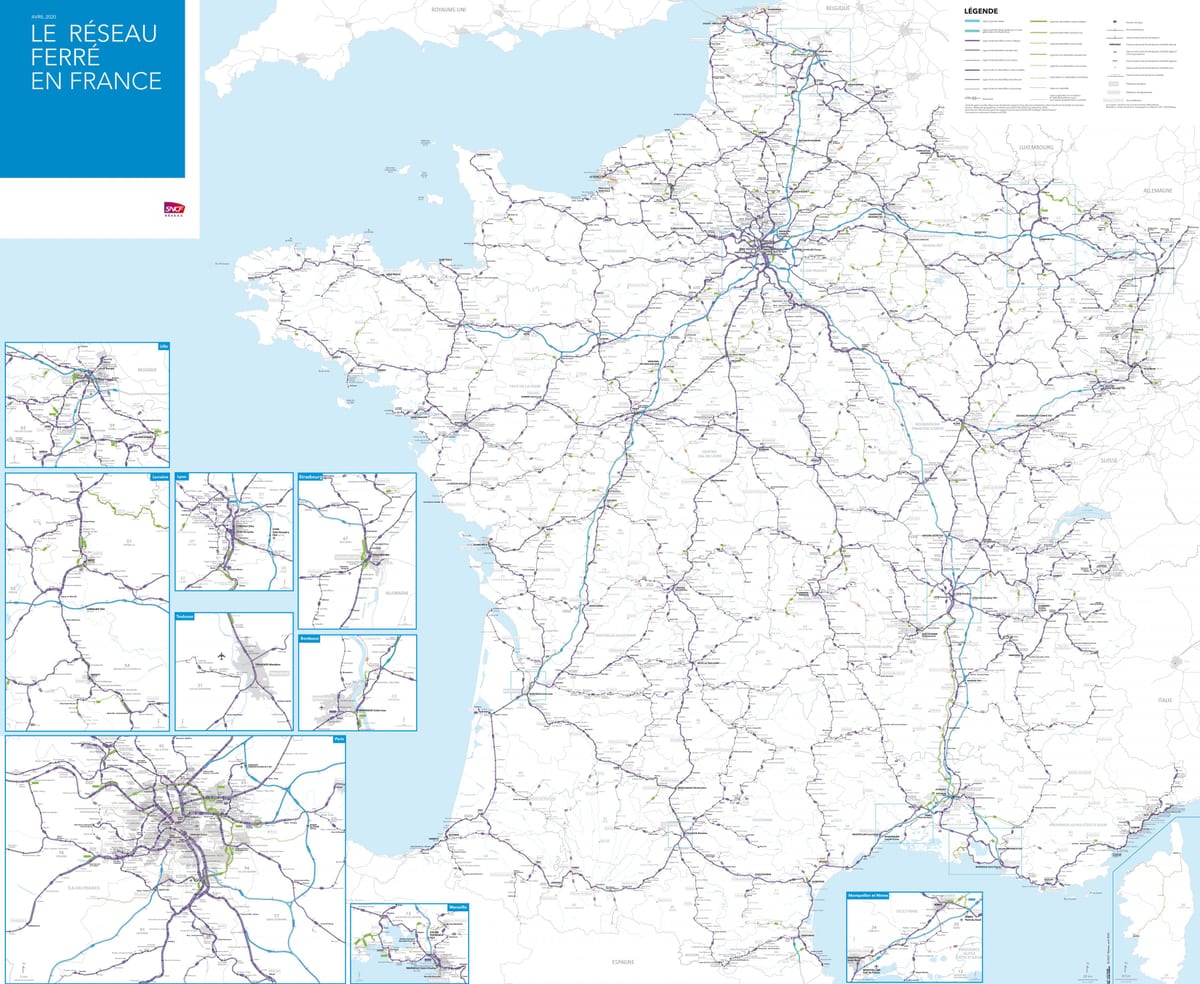 mapa de Francia sncf