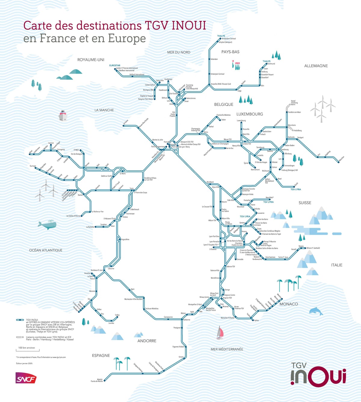 tgv de Francia mapa de la red