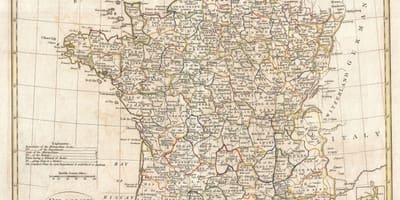 Antiguo mapa de Francia