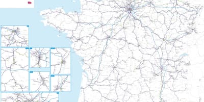 Francia ferrocarril mapa detallado
