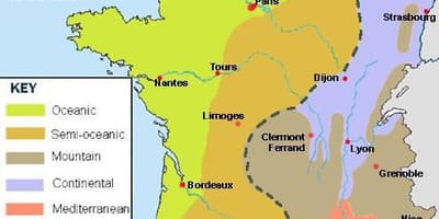 Mapa de Francia climático