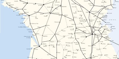 Mapa de líneas de tren en Francia
