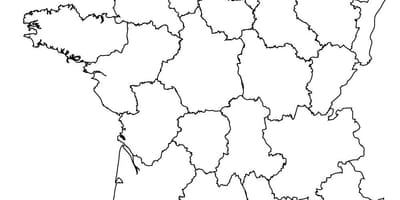 Mapa de Francia en blanco y negro