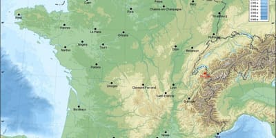 Mapa de Francia alivio