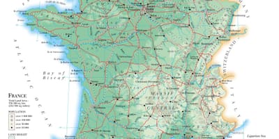 Mapa geográfico de Francia