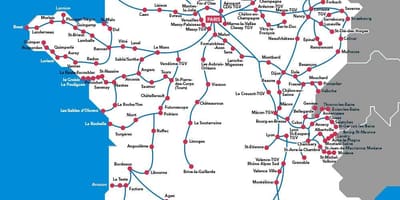 Mapa de Francia tren de alta velocidad