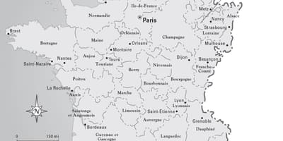 Mapa de Francia durante la revolución francesa