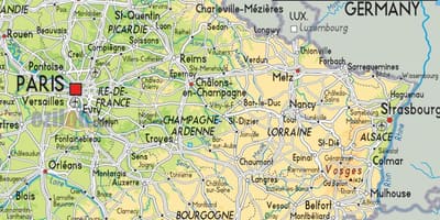 Mapa de Francia north east