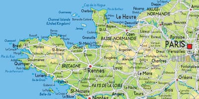 Mapa de Francia north west