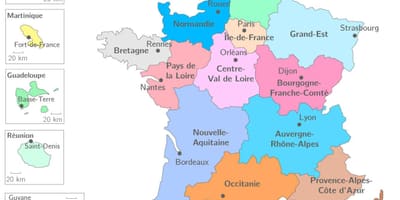 Mapa de la región Francia