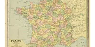Mapa de Francia vintage